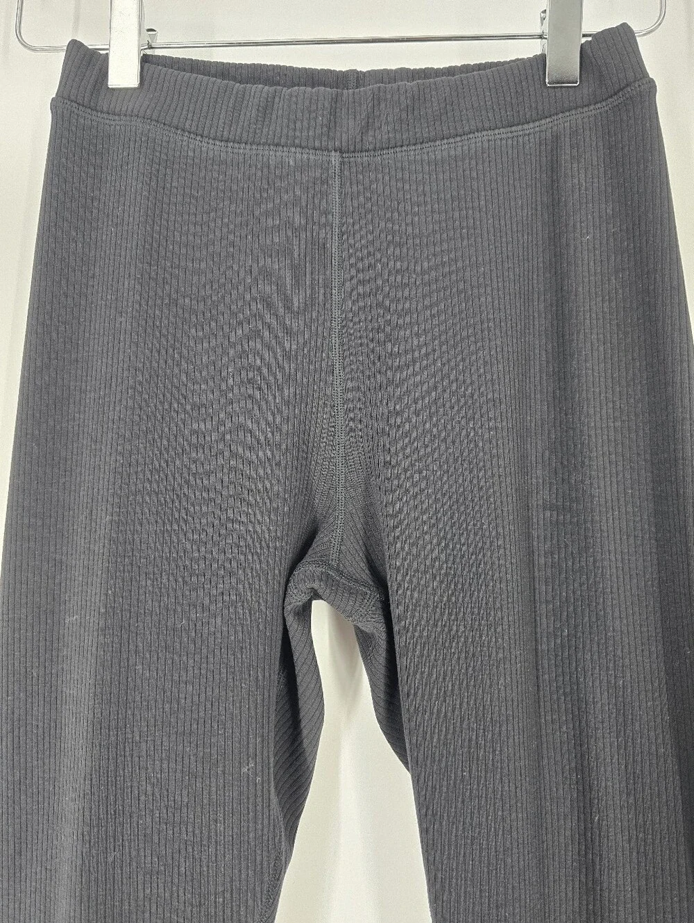ALO Yoga Black Knit Ribbed Stretch Pull On Pants Leggings Size S